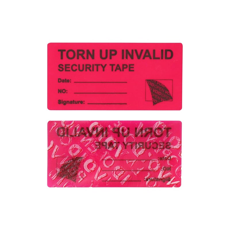 Solitary Walker 100Pcs Tamper Evident Security Void Stickers 1x2 inch Red Tamper Proof Labels Safety Torn up Invalid Seals Tape No Transfer No Damage to Protected Item - Image 1
